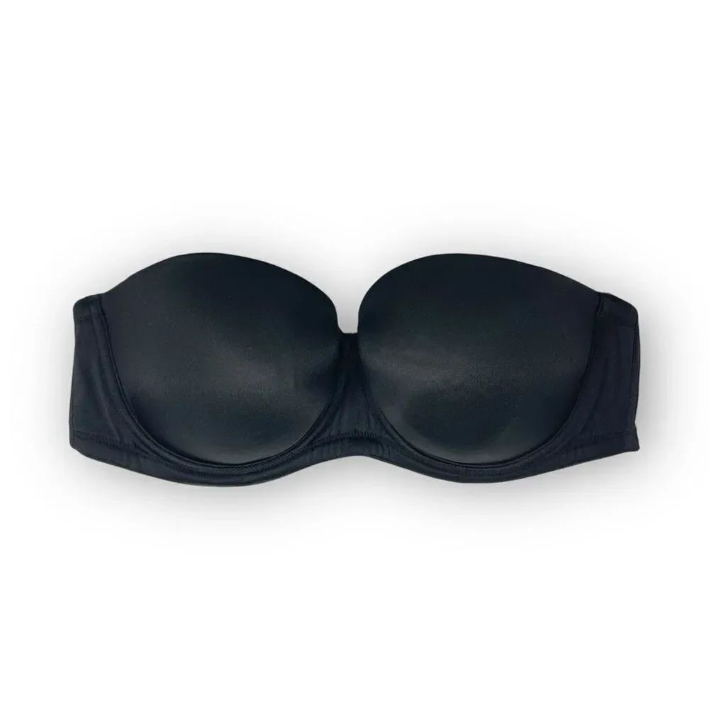 Cacique Black Strapless Underwire Bra Lane Bryant No Straps Women’s 42C Snag